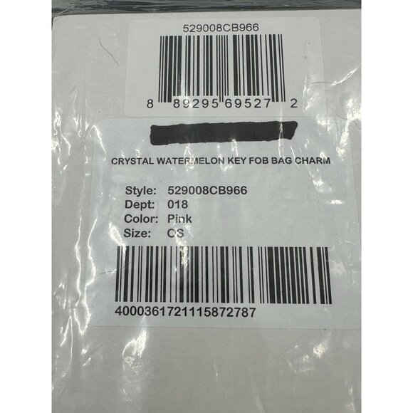 BETSEY JOHNSON Crystal Watermelon Keychain Key Fob Bag Charm Red Green Gold Tone - Picture 3 of 3